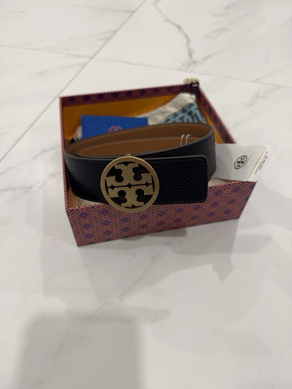 Tory Burch 1.5” Miller Reversible Belt Women's Size Small